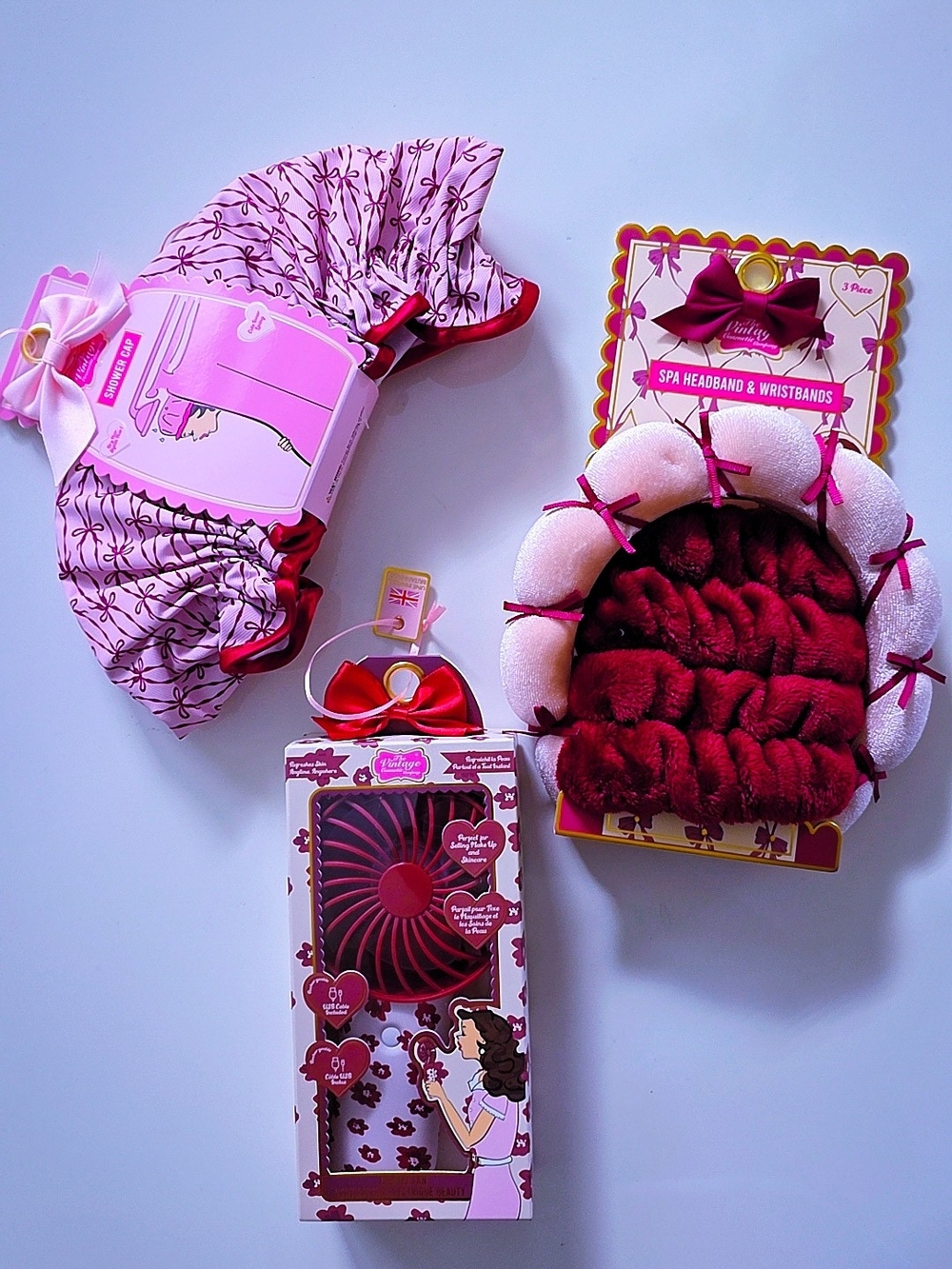 Spa Hair Accessory Set - Pink & Burgundy